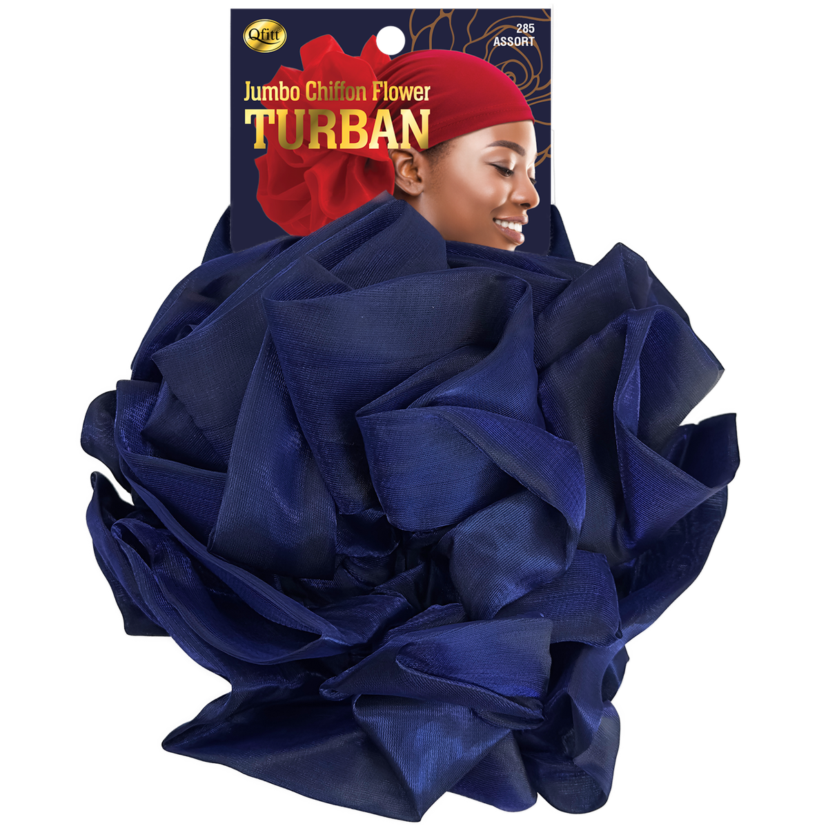 Jumbo Chiffon Flower Turban - 6 pcs set