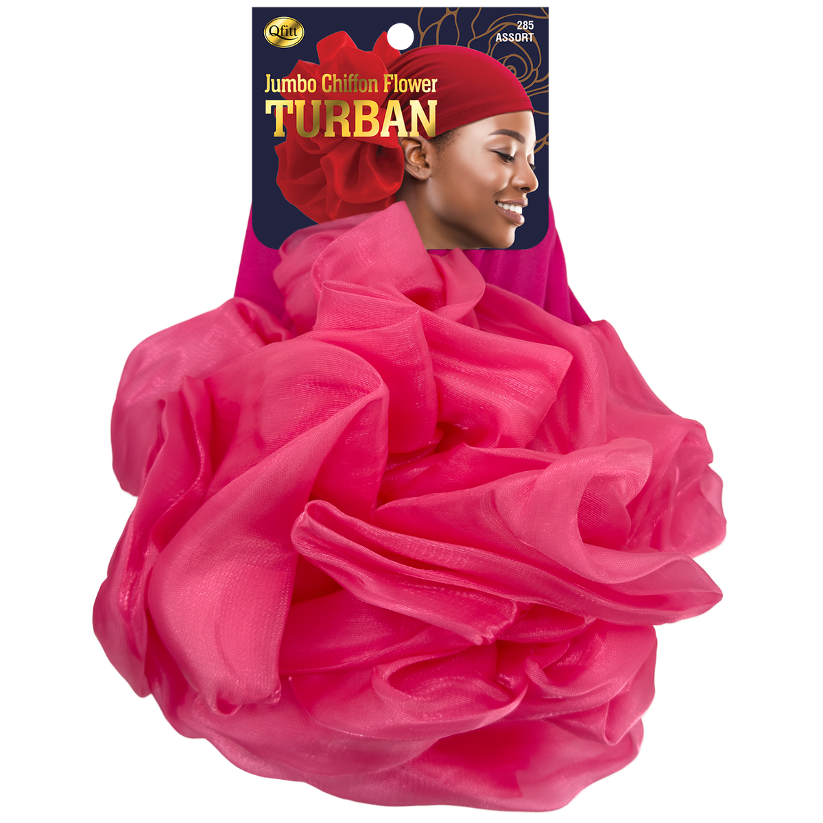 Jumbo Chiffon Flower Turban - 6 pcs set