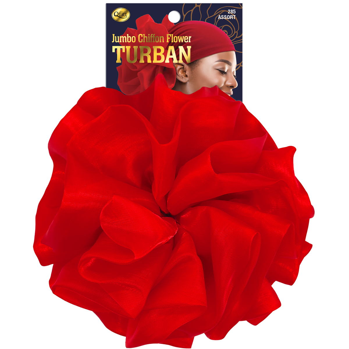 Jumbo Chiffon Flower Turban - 6 pcs set