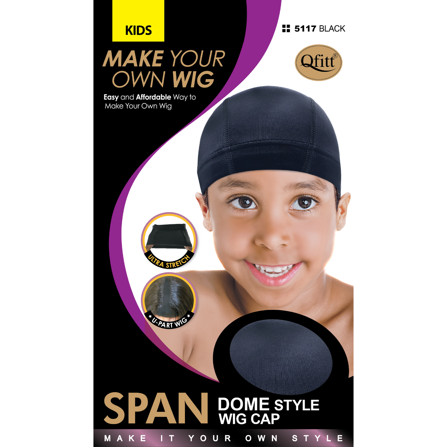 KIDS SPANDEX DOME STYLE WIG CAP