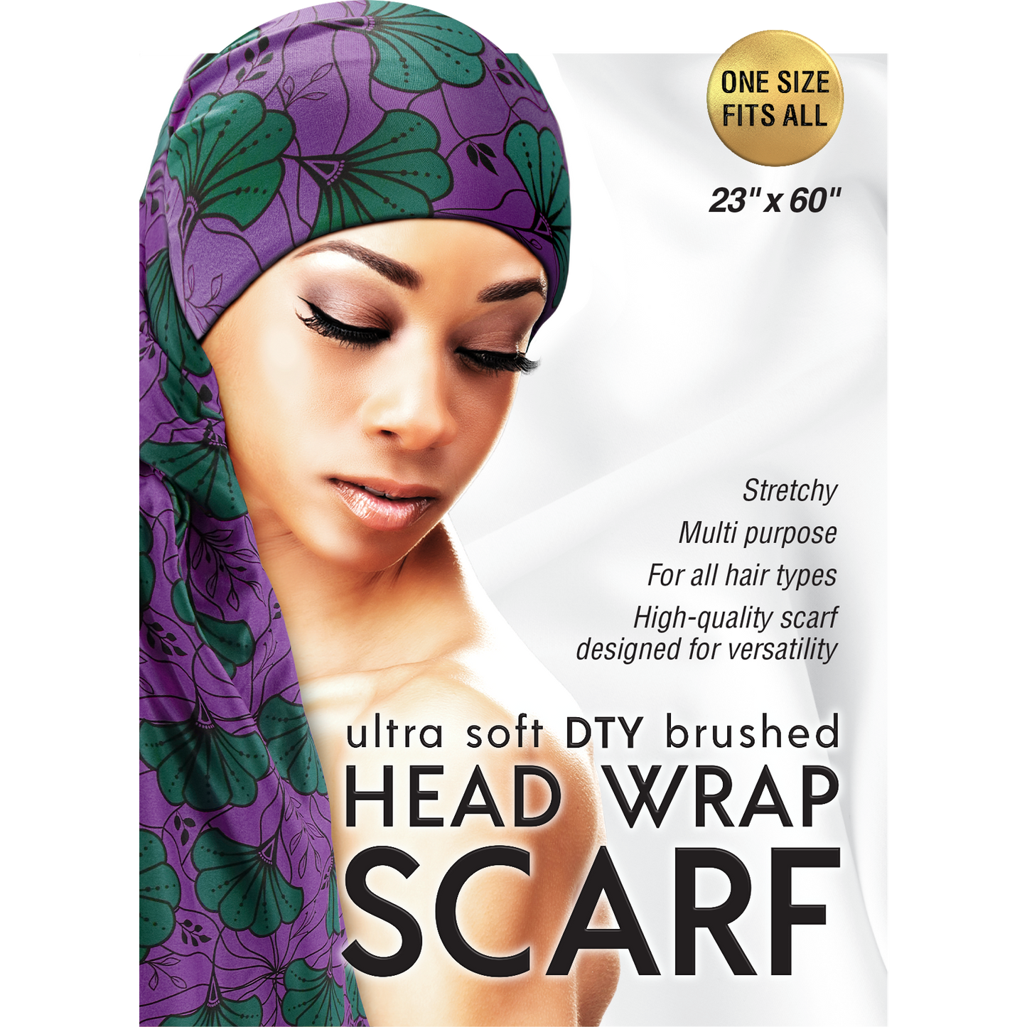 ULTRA SOFT DTY BRUSHED HEAD WRAP SCARF [ASSORT]