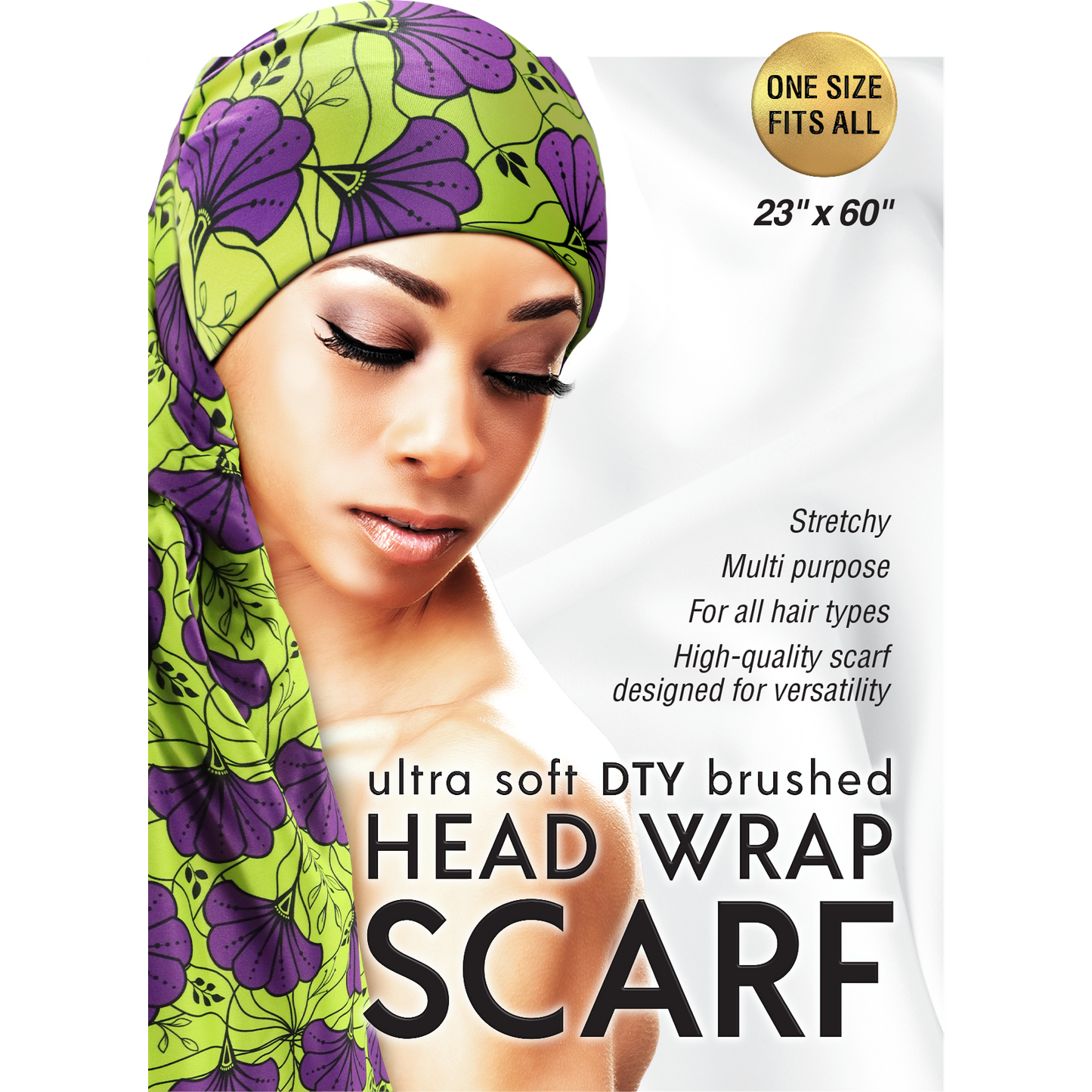 ULTRA SOFT DTY BRUSHED HEAD WRAP SCARF [ASSORT]