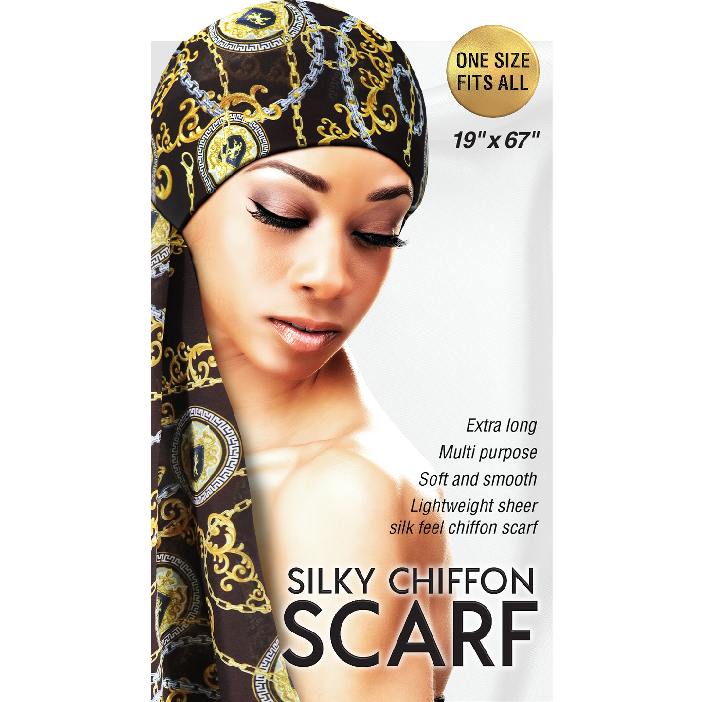 SILKY CHIFFON SCARF [ASSORT]