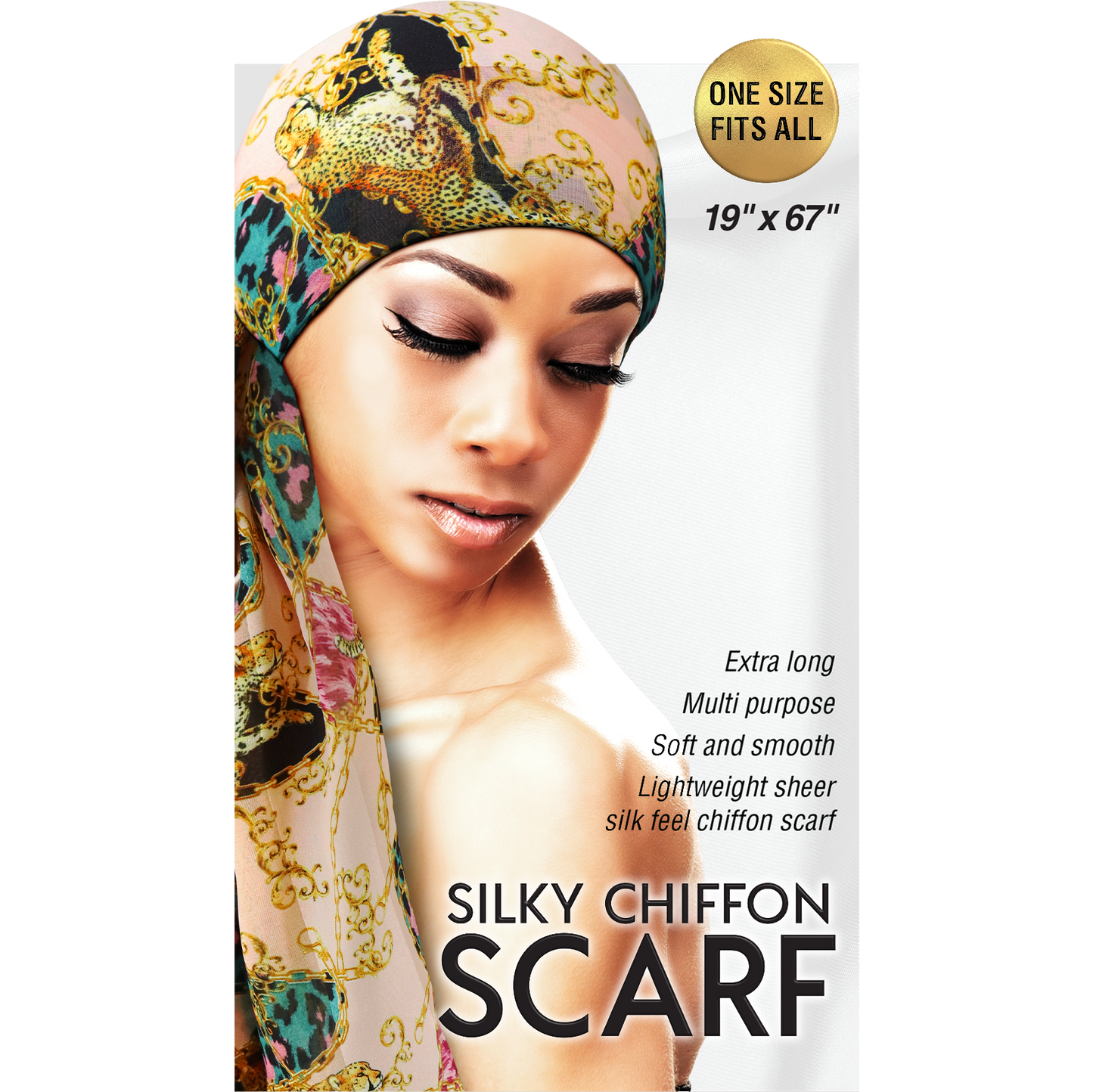 SILKY CHIFFON SCARF [ASSORT]