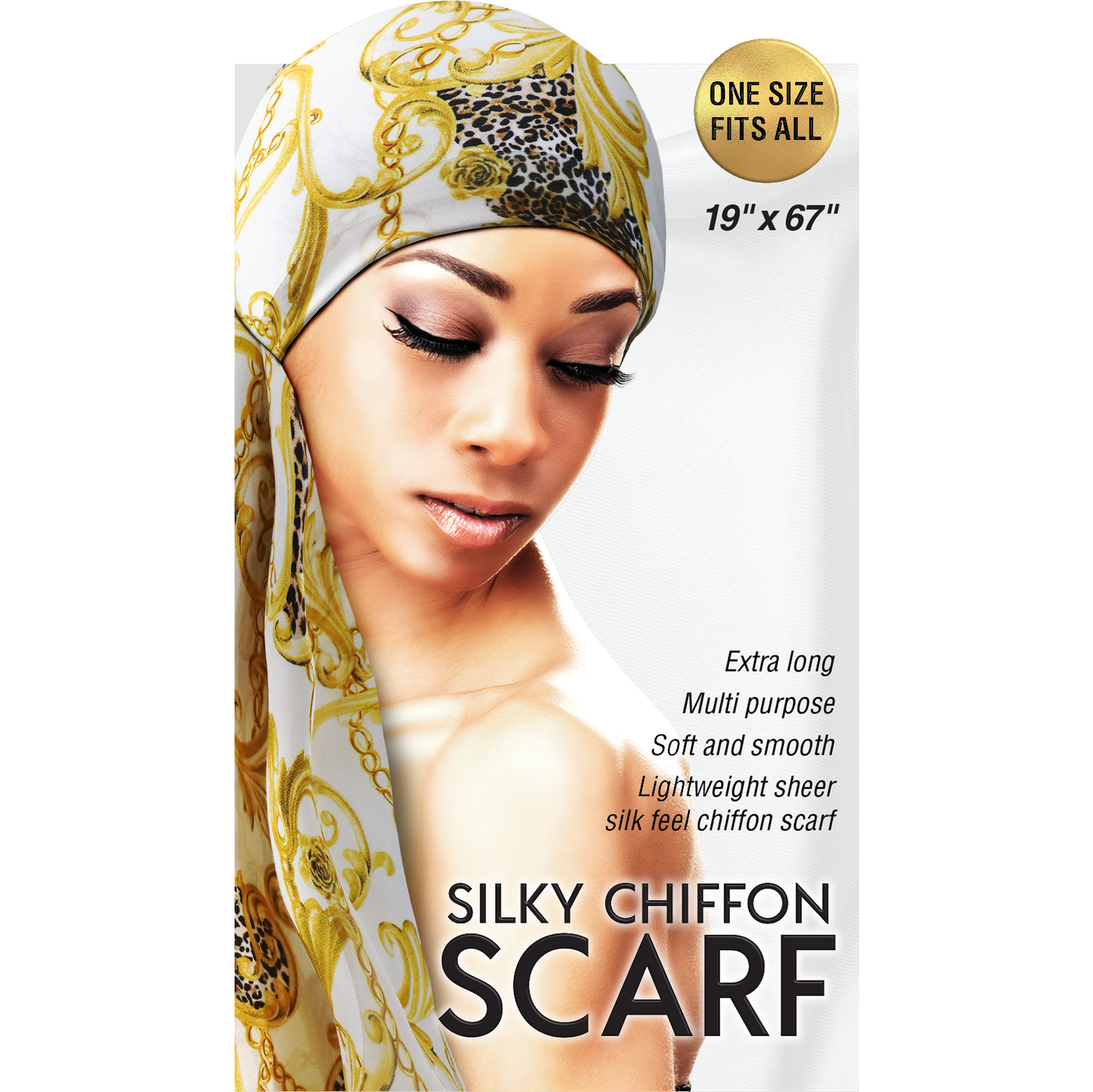 SILKY CHIFFON SCARF [ASSORT]