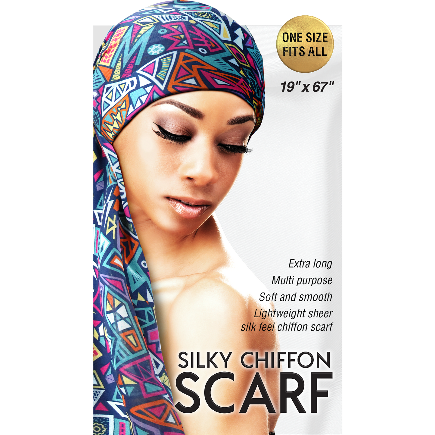 SILKY CHIFFON SCARF [ASSORT]