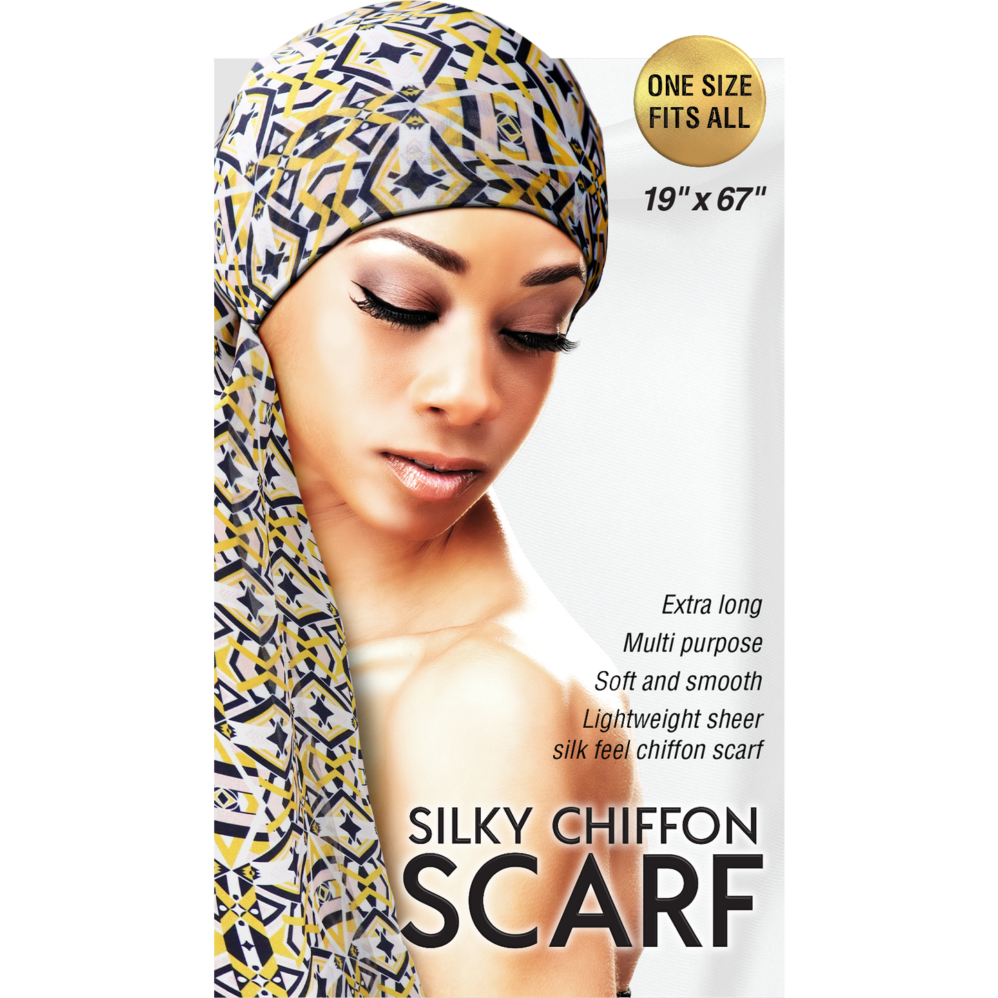 SILKY CHIFFON SCARF [ASSORT]