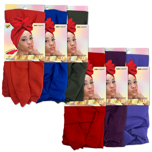 Wired Wrap Turban - 6 pcs set
