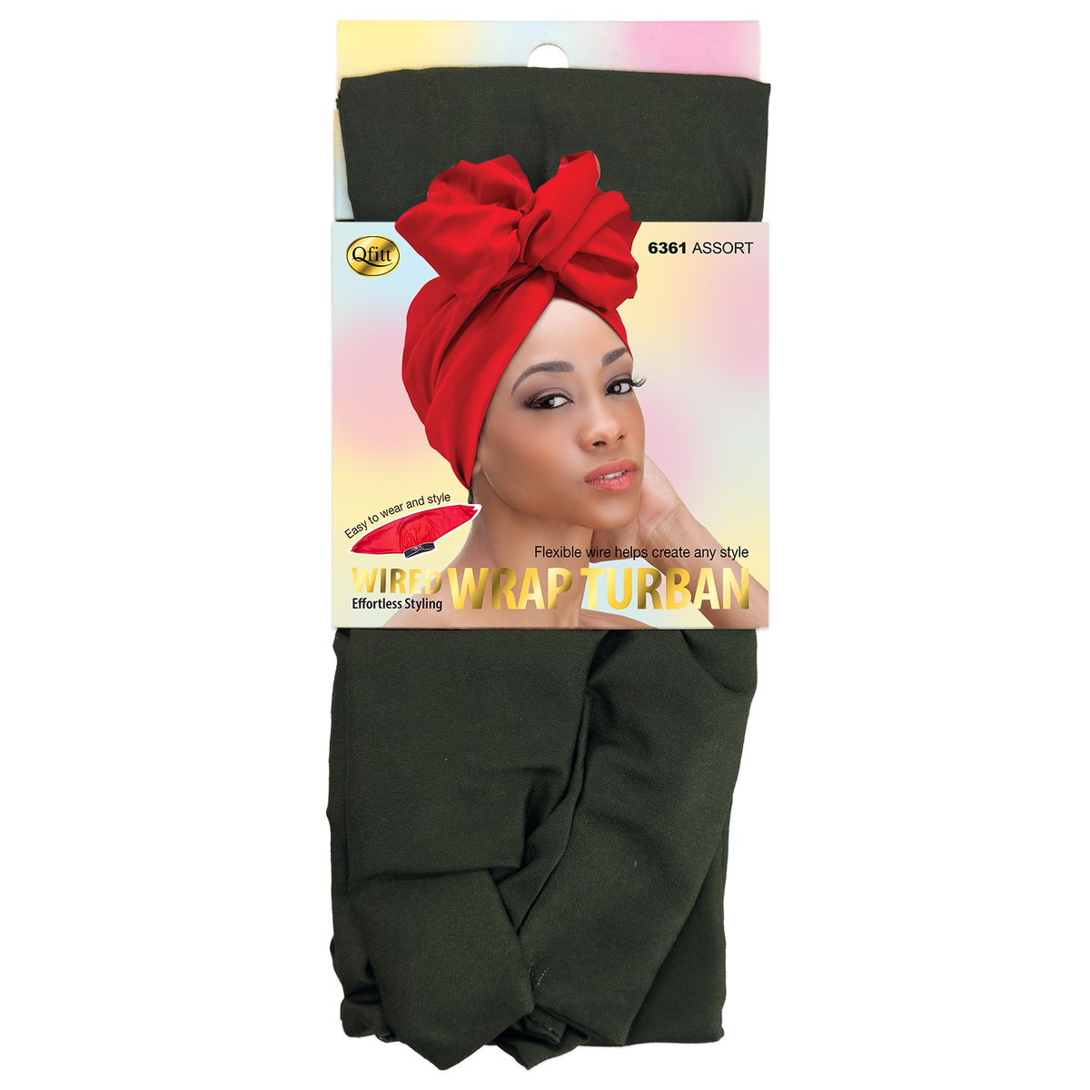 Wired Wrap Turban - 6 pcs set
