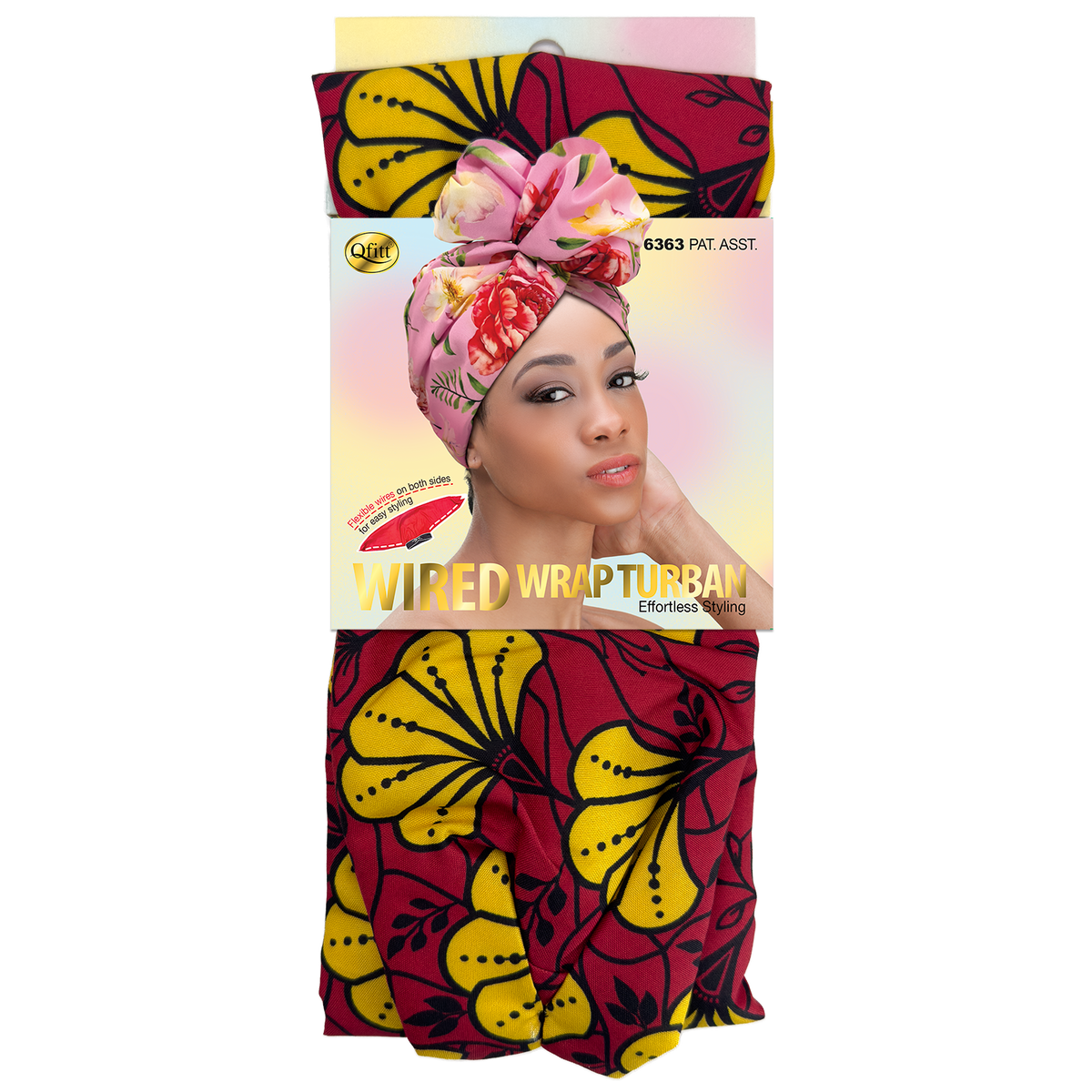 Wired Wrap Turban Pattern - 6 pcs set