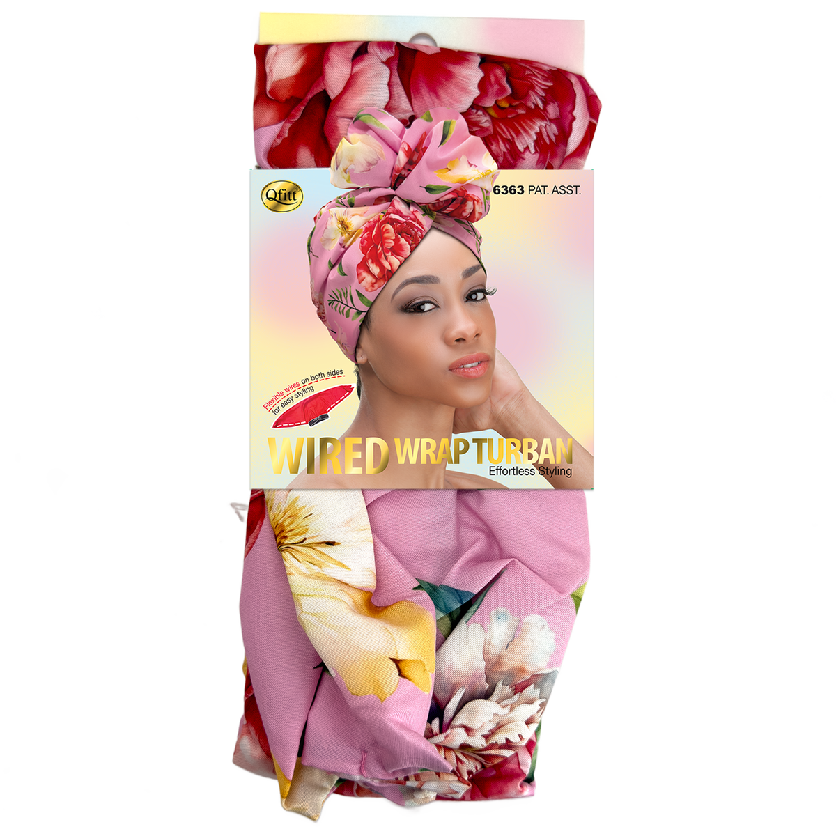 Wired Wrap Turban Pattern - 6 pcs set