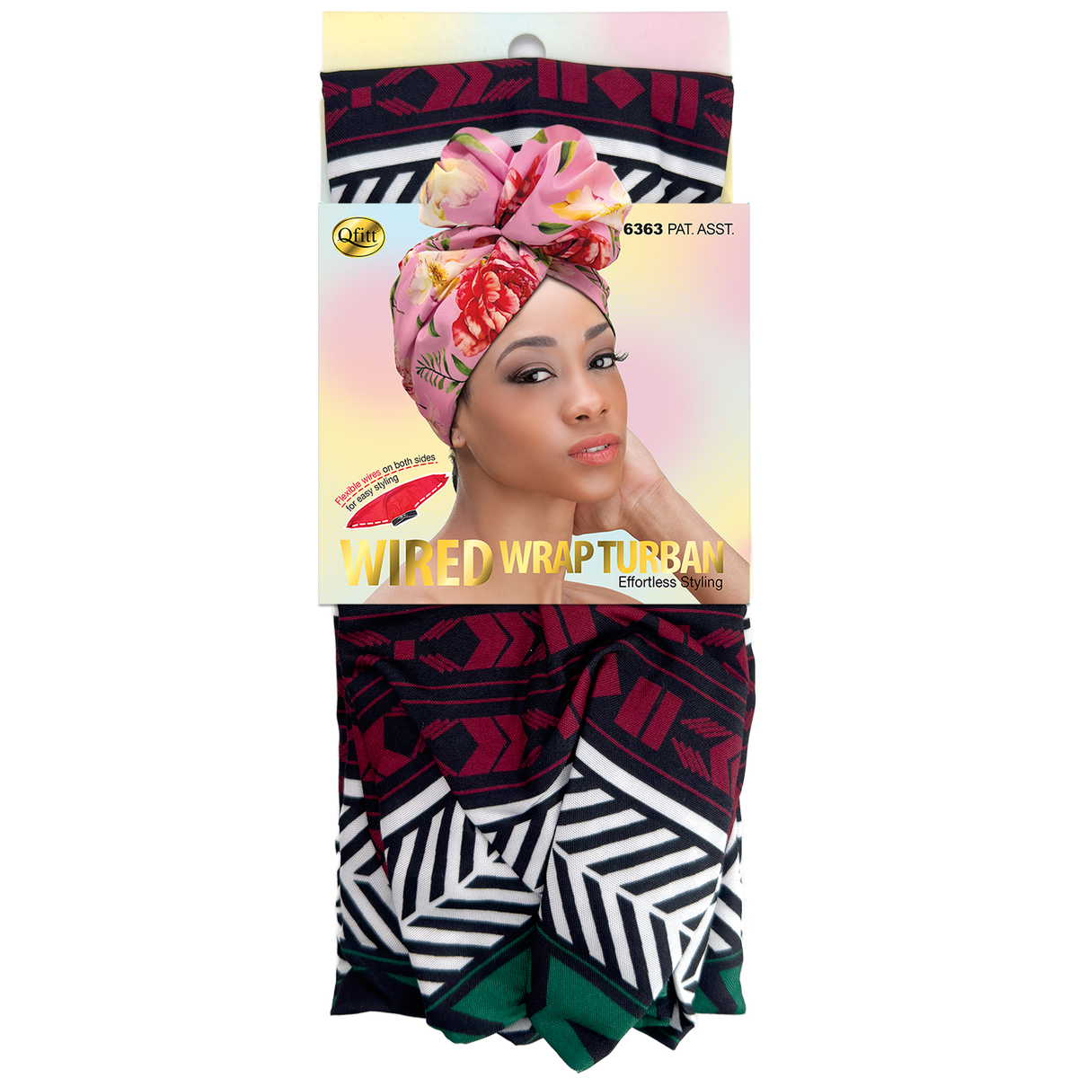 Wired Wrap Turban Pattern - 6 pcs set