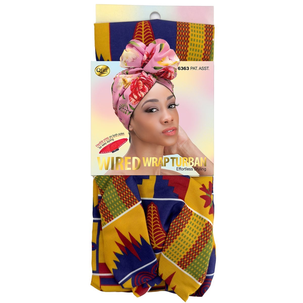 Wired Wrap Turban Pattern - 6 pcs set