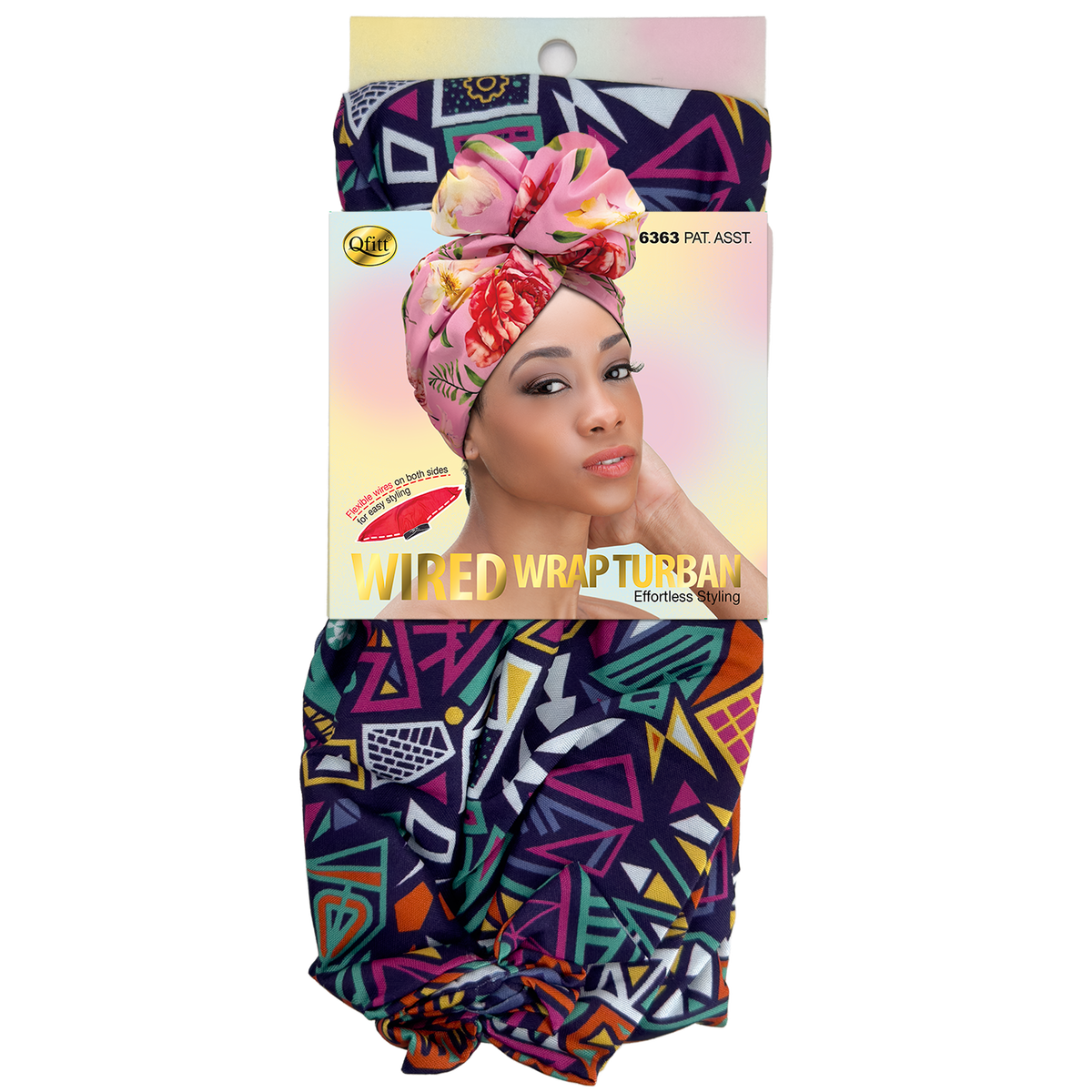 Wired Wrap Turban Pattern - 6 pcs set