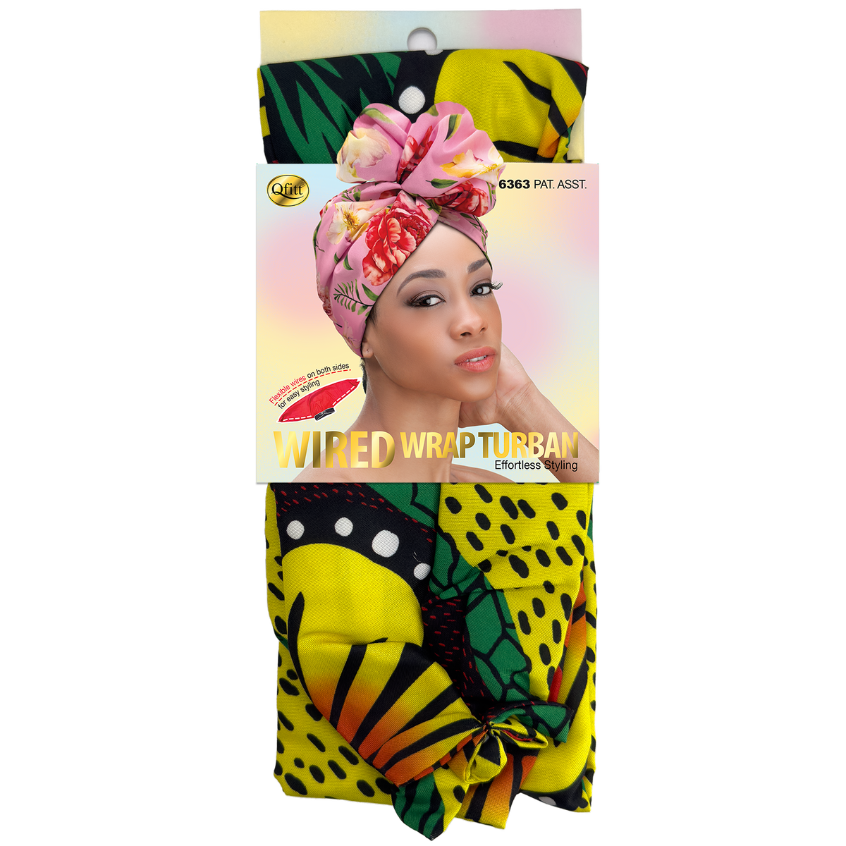 Wired Wrap Turban Pattern - 6 pcs set
