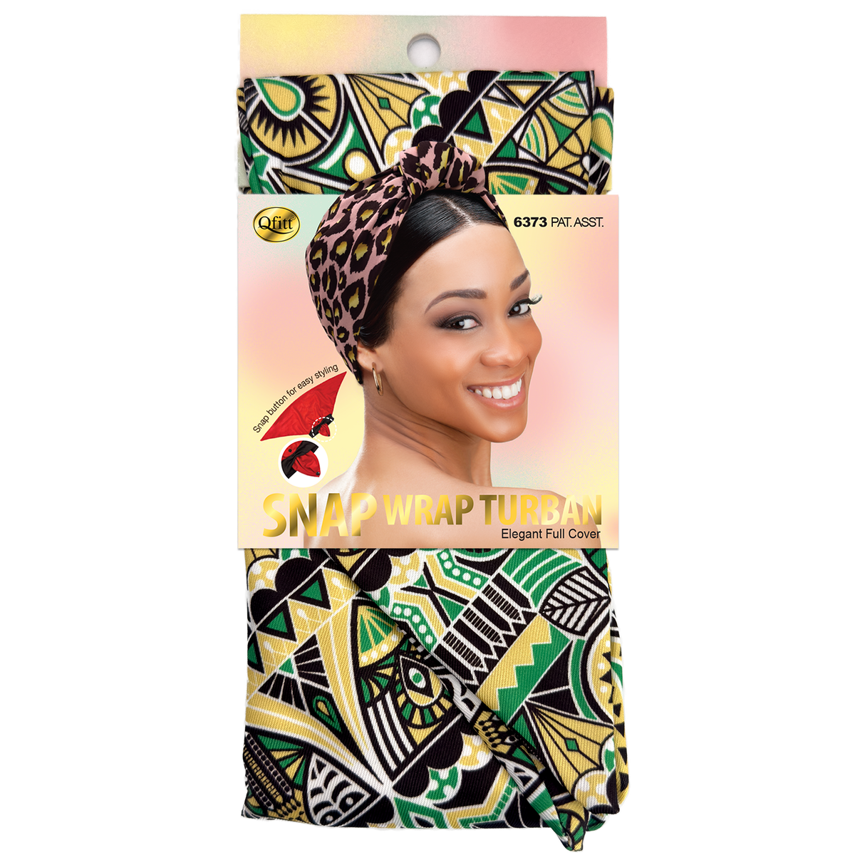 Snap Wrap Turban Pattern - 6 pcs set