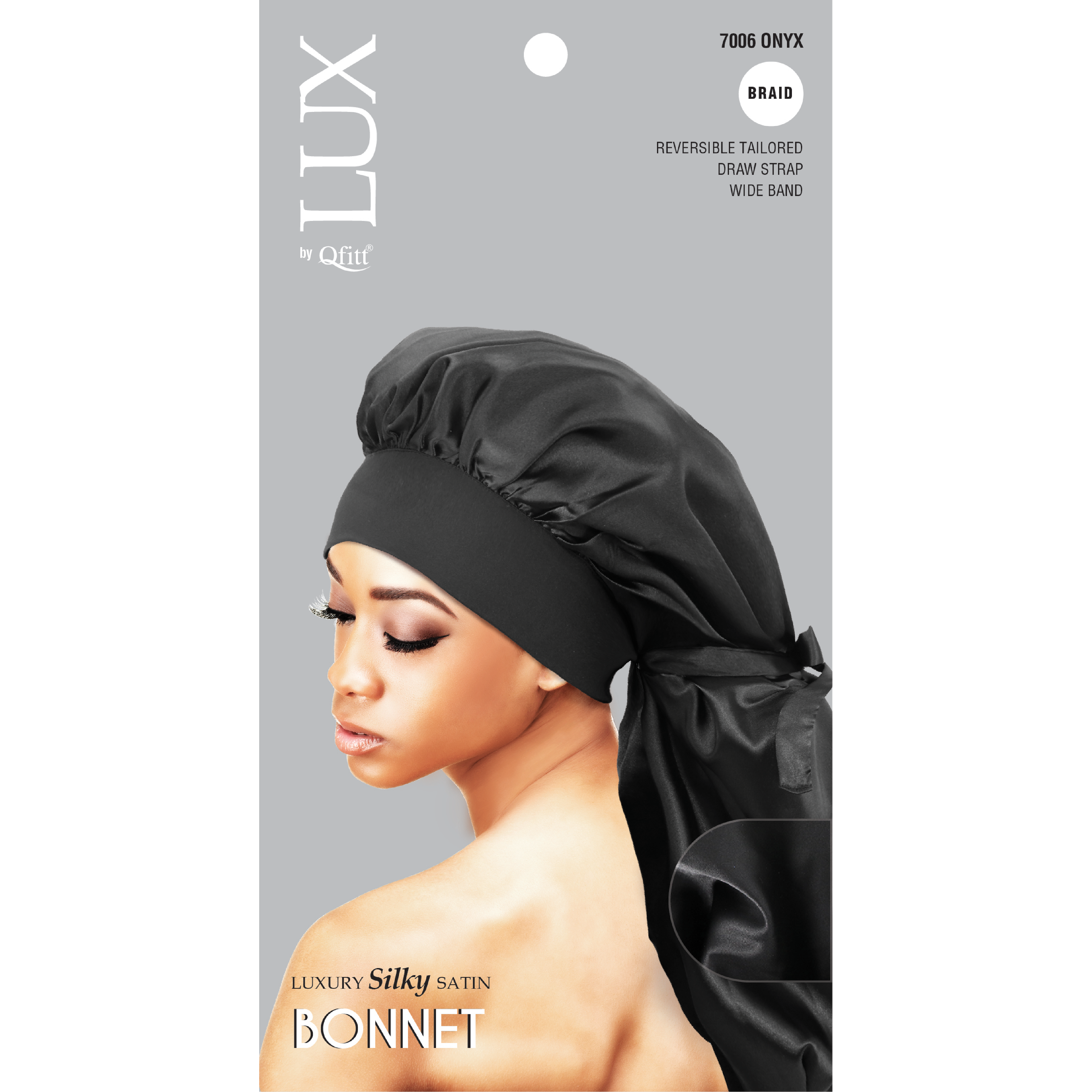 BRAID LUXURY SILKY SATIN BONNET - SOLID [ONYX] – Qfitt