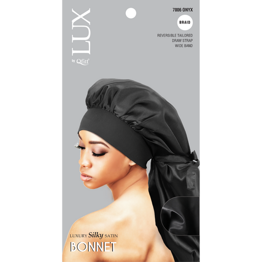 BRAID LUXURY SILKY SATIN BONNET - SOLID [ONYX]