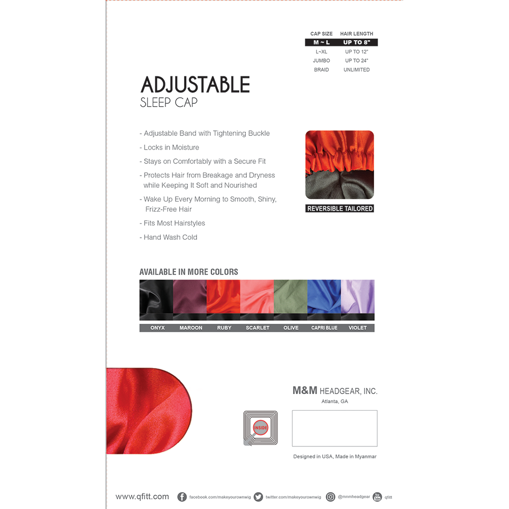 LUX ADJUSTABLE SLEEP CAP M-L [ASSORT-6PIECES SET]