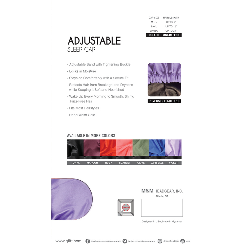 LUX ADJUSTABLE SLEEP CAP BRAID [ASSORT-6PIECES SET]