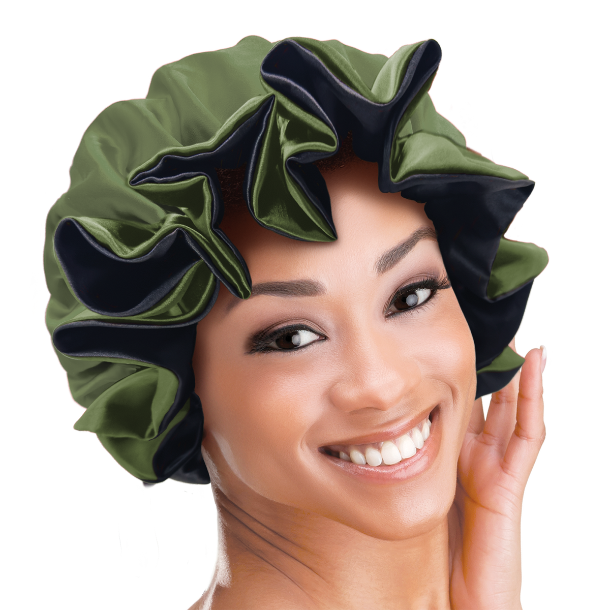 (M-L) Ruffled Edge Adjustable Bonnet - 6 pcs set