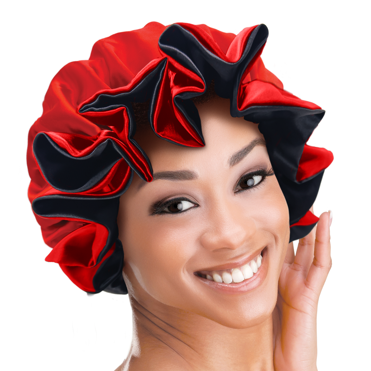 (M-L) Ruffled Edge Adjustable Bonnet - 6 pcs set