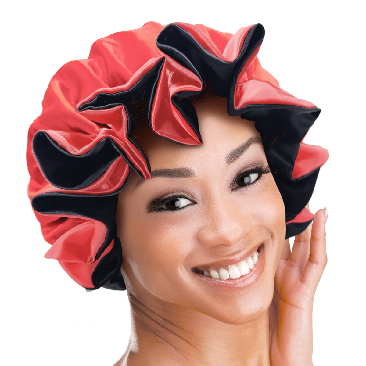 (M-L) Ruffled Edge Adjustable Bonnet - 6 pcs set