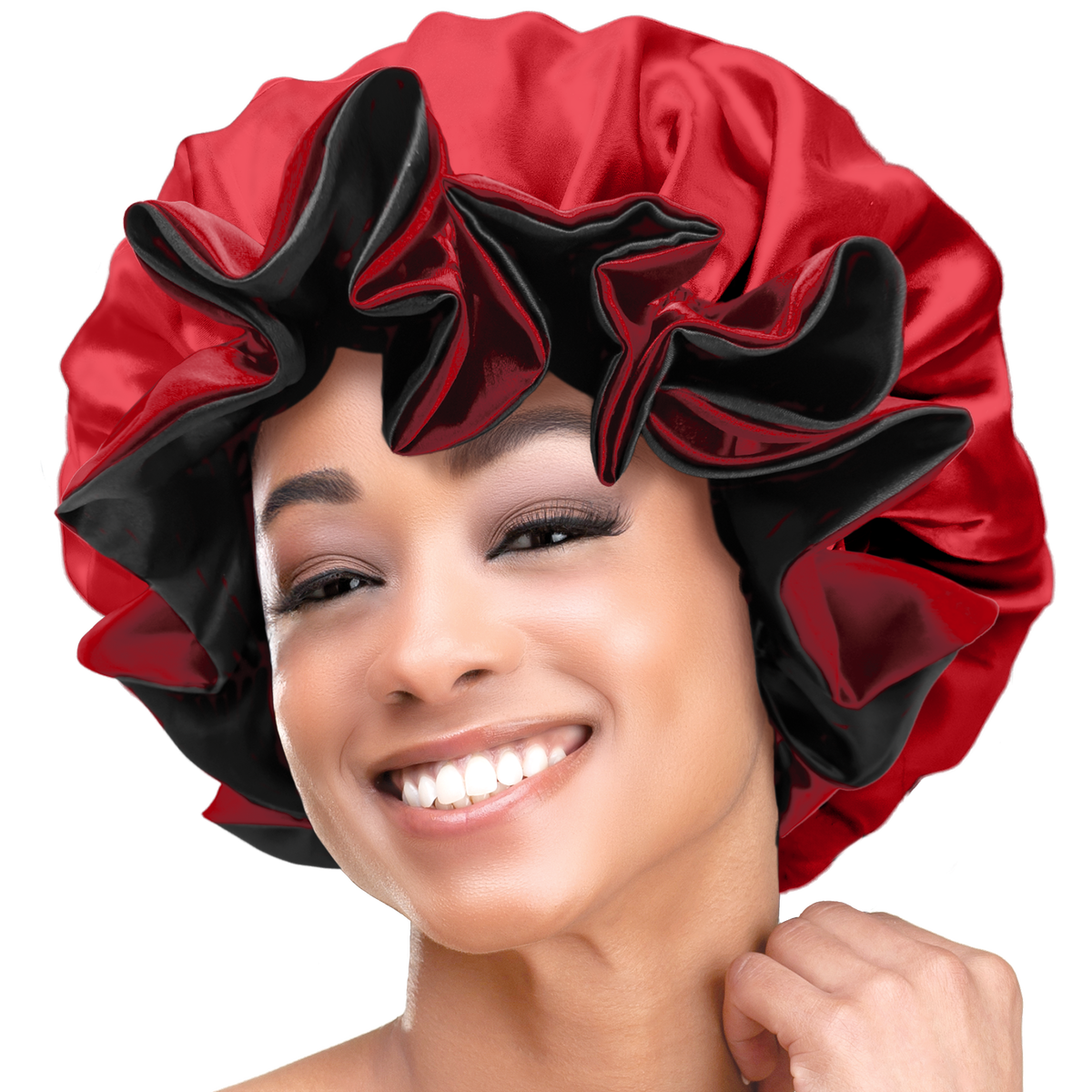 (L-XL) Ruffled Edge Adjustable Bonnet - 6 pcs set