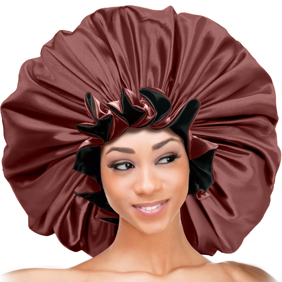 (Jumbo) Ruffled Edge Adjustable Bonnet - Assort - 6 pcs set