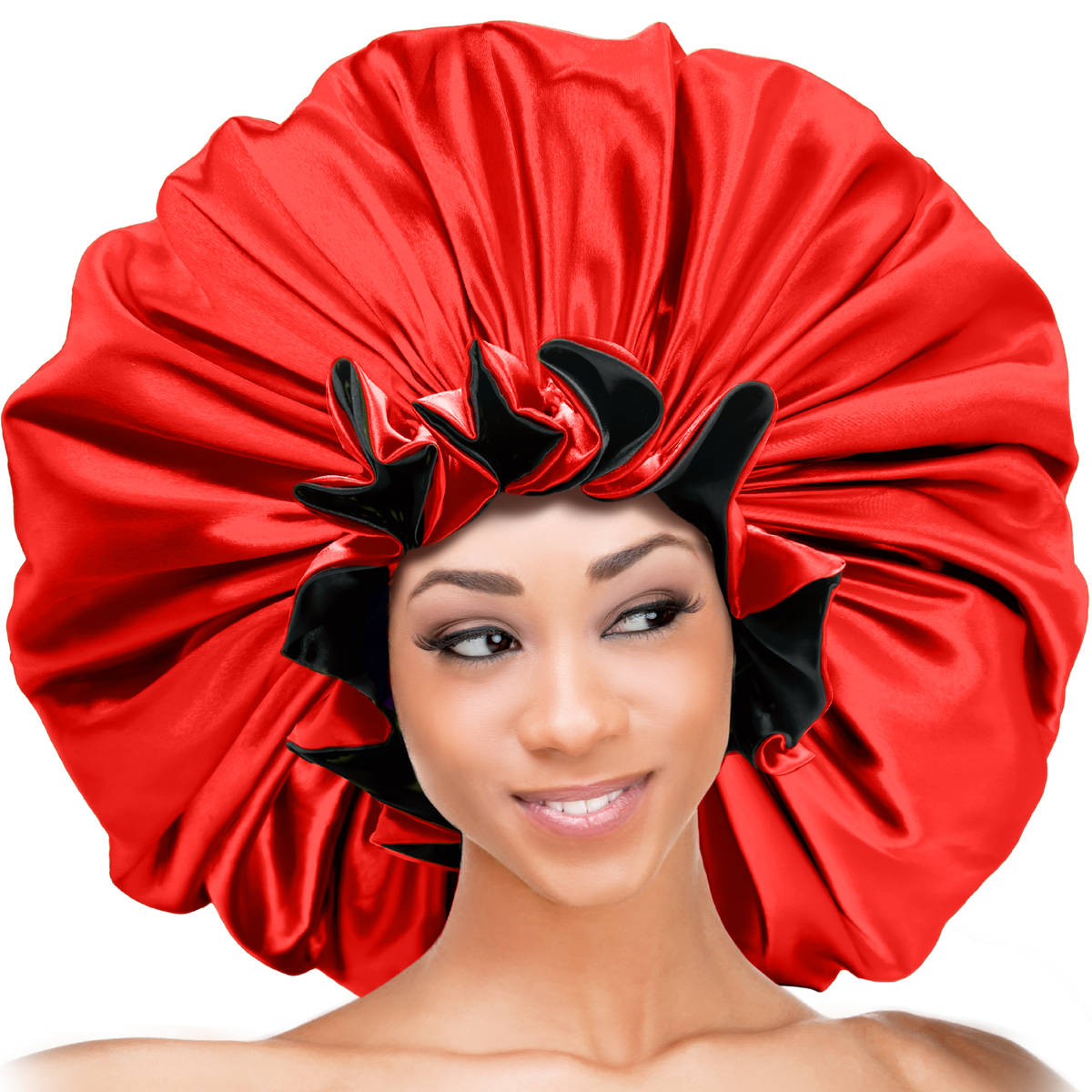 (Jumbo) Ruffled Edge Adjustable Bonnet - Assort - 6 pcs set