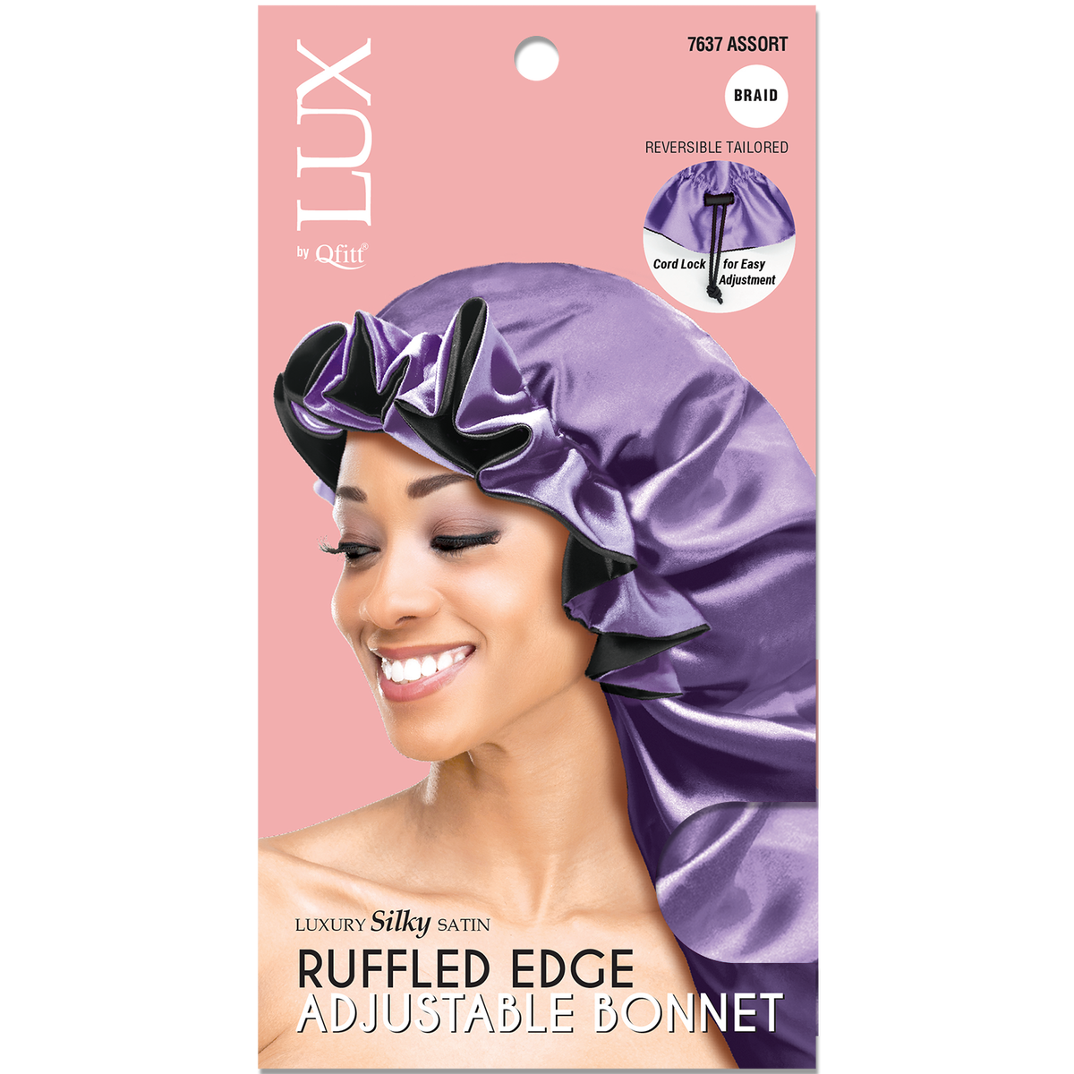 (Braid) Ruffled Edge Adjustable Bonnet - 6 pcs set