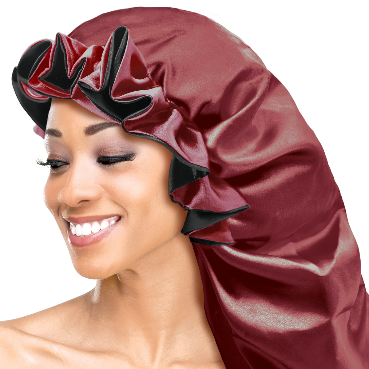 (Braid) Ruffled Edge Adjustable Bonnet - 6 pcs set