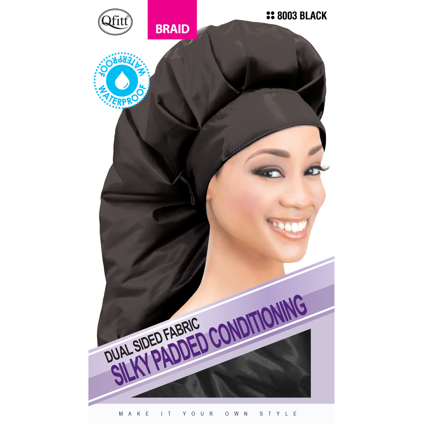 BRAID DUAL SIDED FABRIC SILKY PADDED CONDITIONING CAP