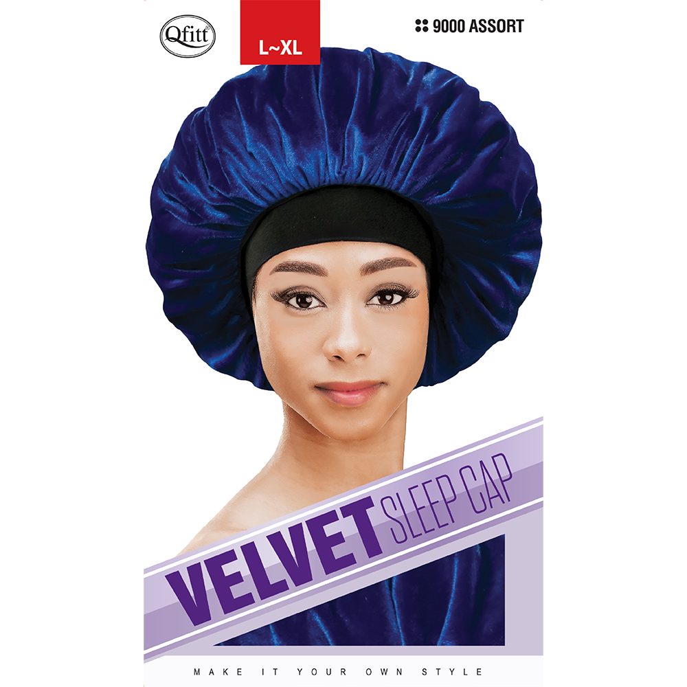 VELVET SLEEP CAP [ASSORT-12 PIECES SET]