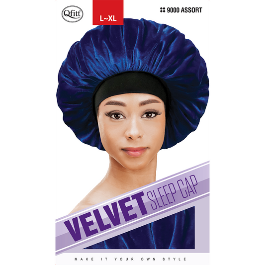 VELVET SLEEP CAP [ASSORT-12 PIECES SET]