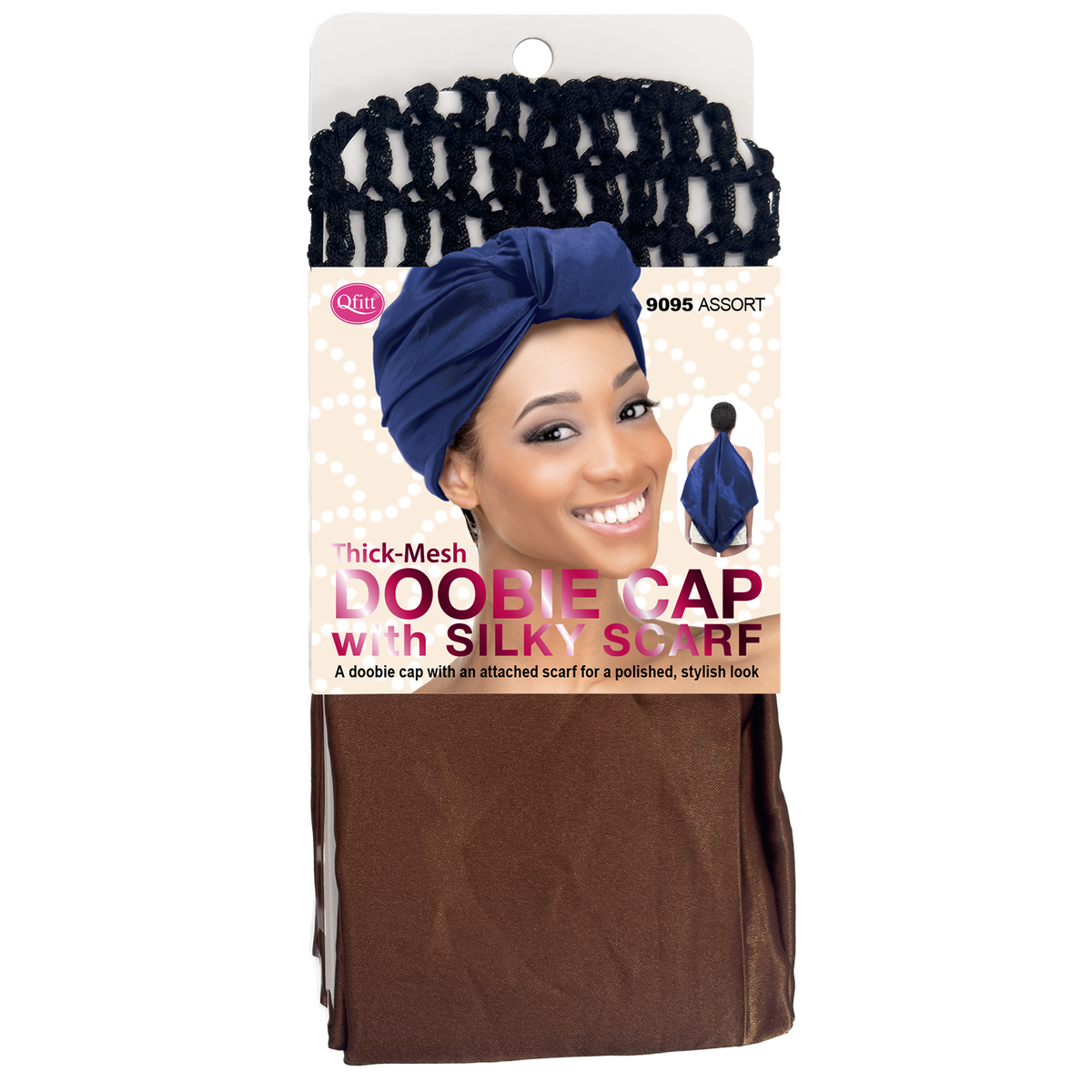 DOOBIE CAP WITH SILK SCARF [ASSORT-6 PIECES SET]