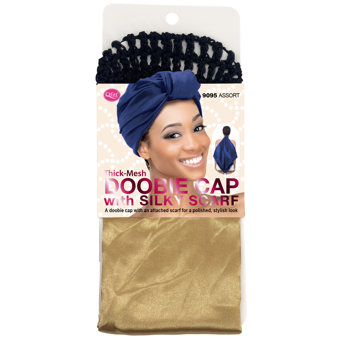 DOOBIE CAP WITH SILK SCARF [ASSORT-6 PIECES SET]