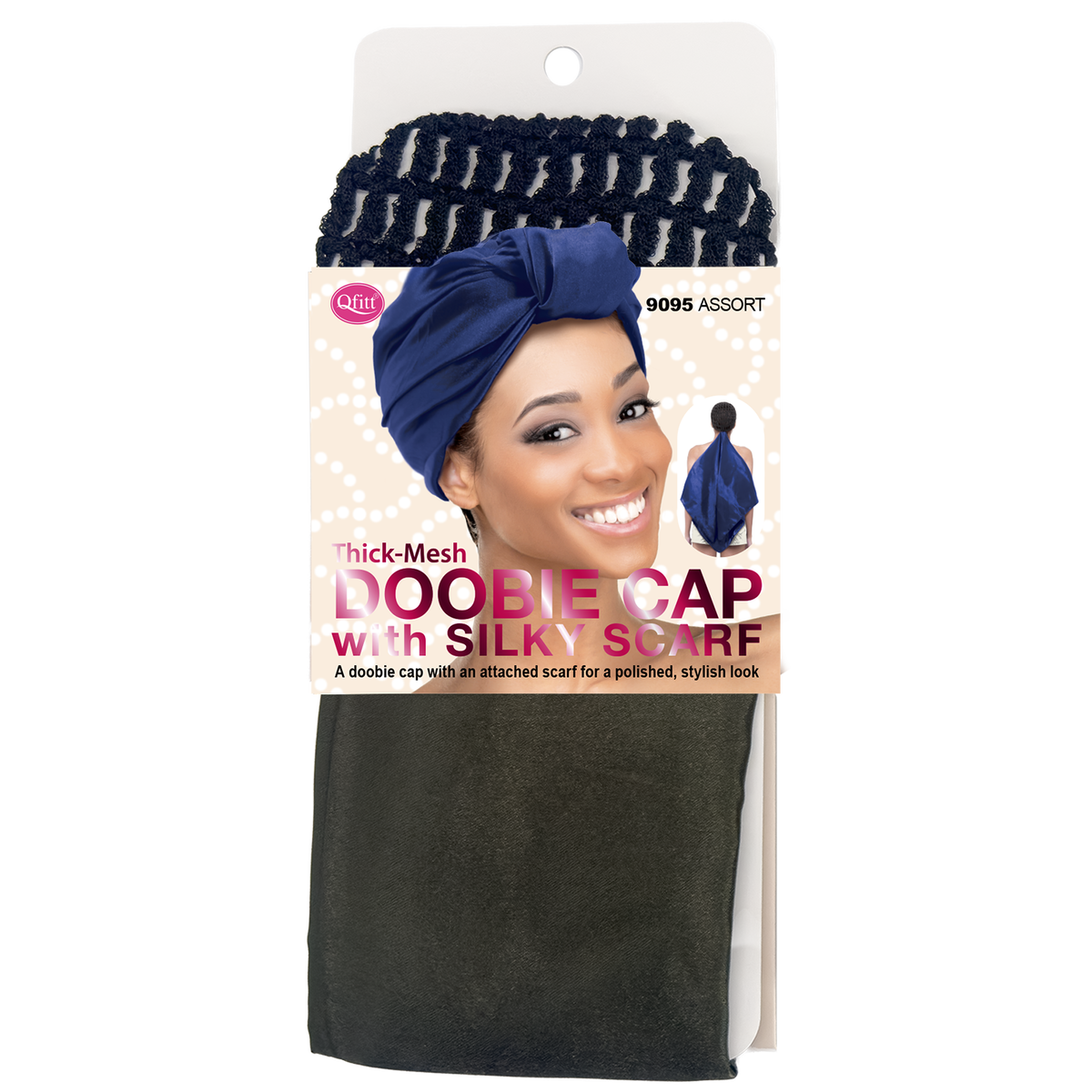 DOOBIE CAP WITH SILK SCARF [ASSORT-6 PIECES SET]