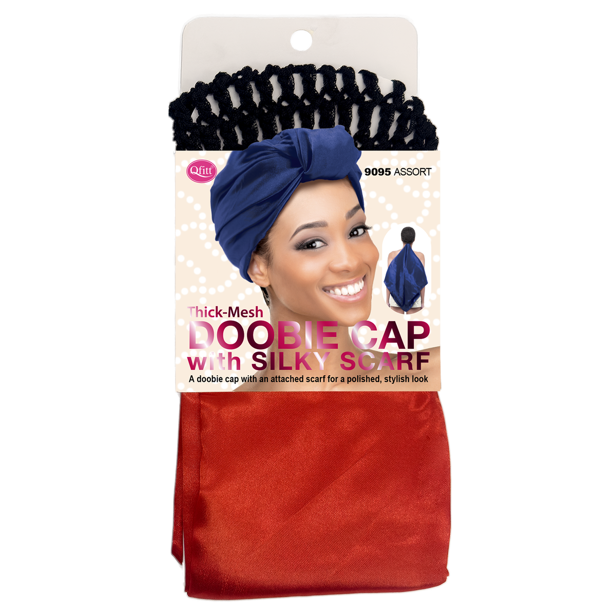 DOOBIE CAP WITH SILK SCARF [ASSORT-6 PIECES SET]