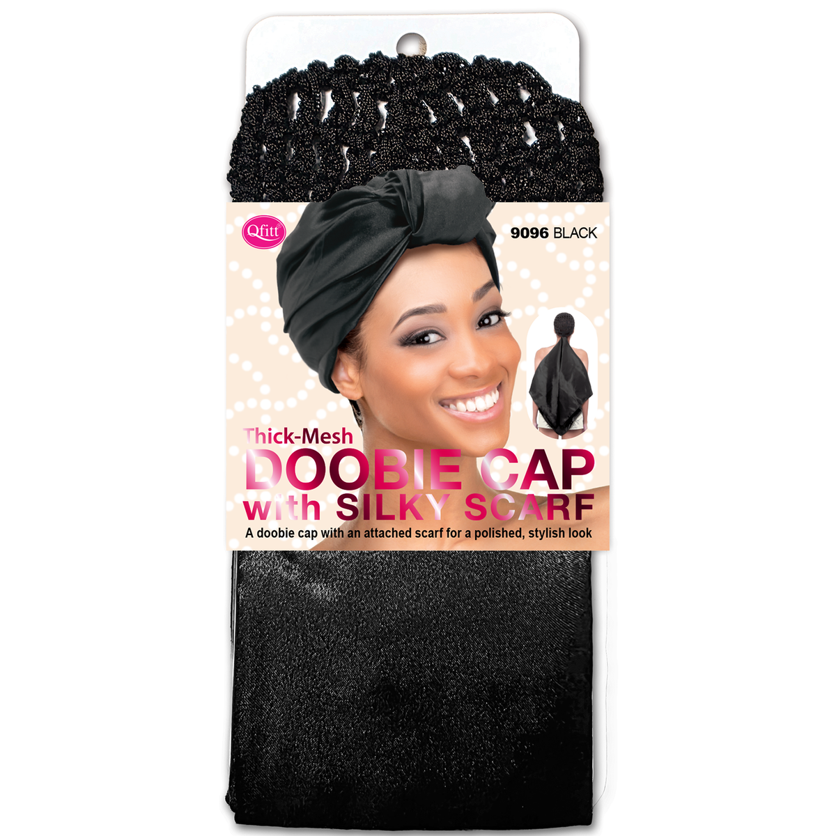 DOOBIE CAP WITH SILK scarf [BLACK]
