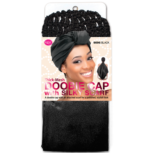 DOOBIE CAP WITH SILK scarf [BLACK]