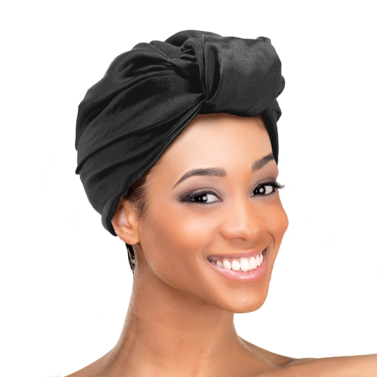 Doobie Cap With Silk Scarf - Black