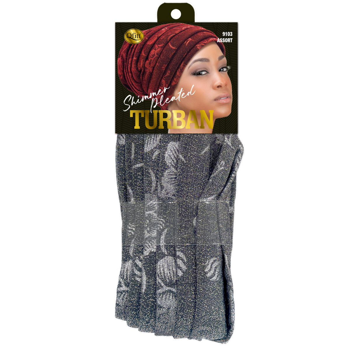 SHINY LOCS TURBAN [ASSORT-6 PIECES SET]