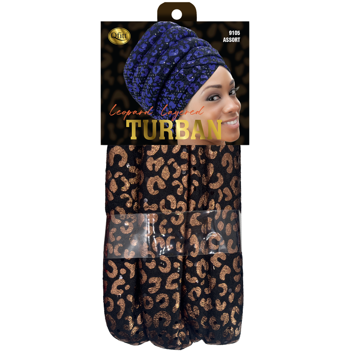 LEOPARD LAYERED TURBAN [ASSORT-6 PIECES SET]