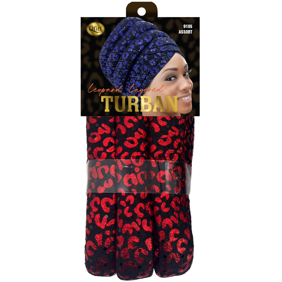 LEOPARD LAYERED TURBAN [ASSORT-6 PIECES SET]