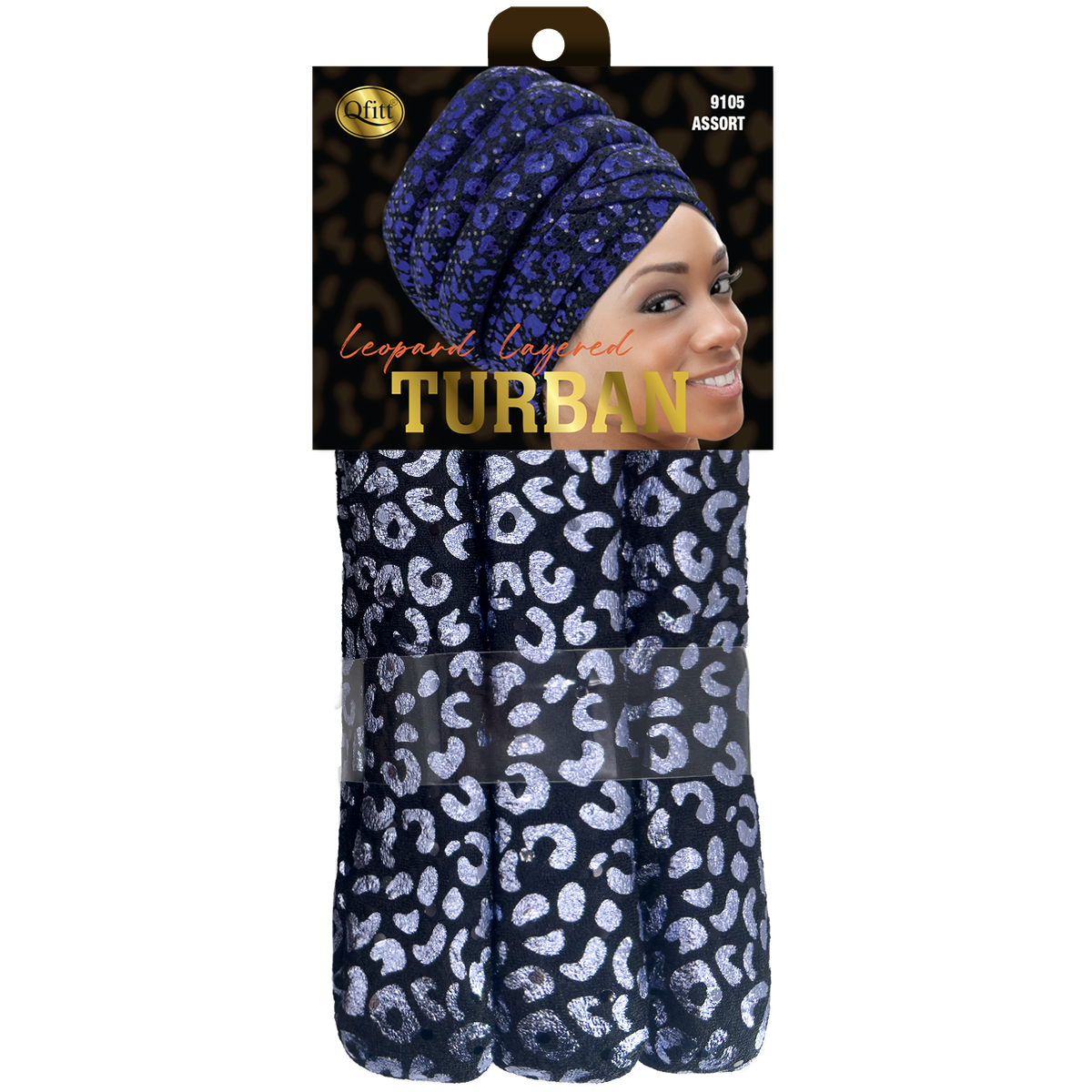 LEOPARD LAYERED TURBAN [ASSORT-6 PIECES SET]