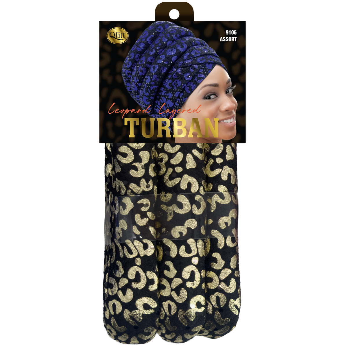 LEOPARD LAYERED TURBAN [ASSORT-6 PIECES SET]