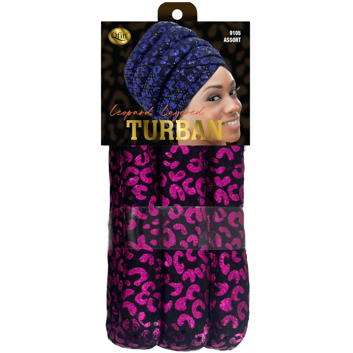 LEOPARD LAYERED TURBAN [ASSORT-6 PIECES SET]