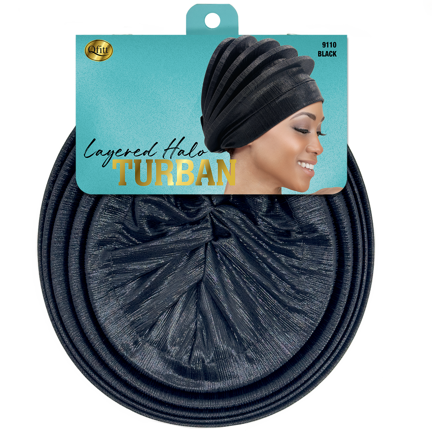 LAYERED HALO TURBAN  [BLACK]