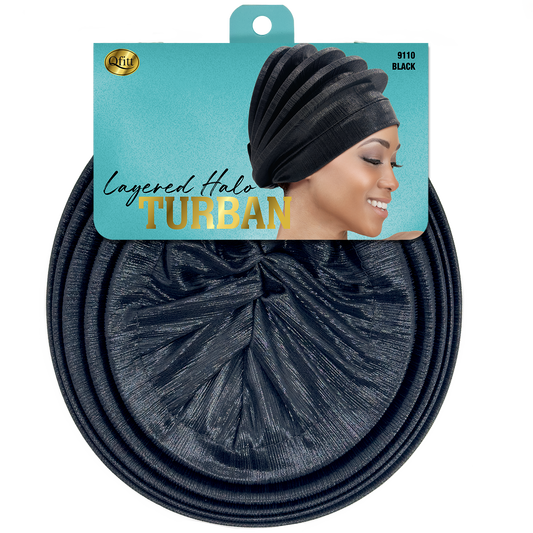 LAYERED HALO TURBAN  [BLACK]